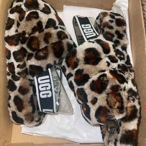 Ugg Fluff Yeah Cheetah Slides Slippers Sandals 9